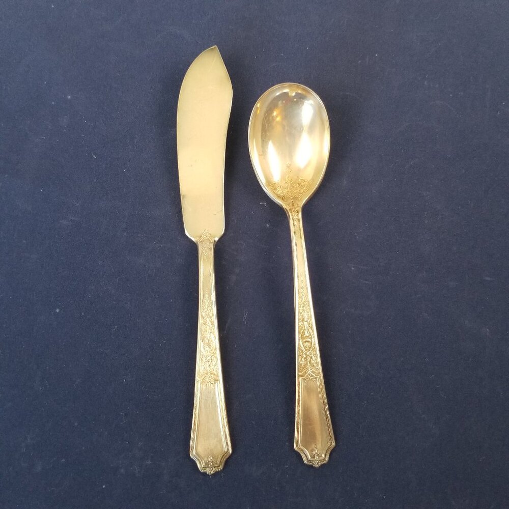 VTG Butter Knife and Sugar Spoon set 1847 Rogers Bros Ancestral